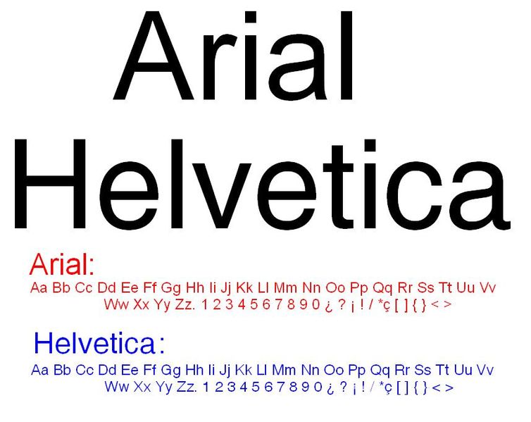 Arial And Helvetica